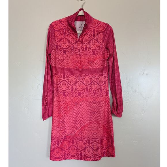 prAna Dress Womens Medium Hot Pink Activewear Stretch Performance‎ Boho Vacation - Picture 1 of 8